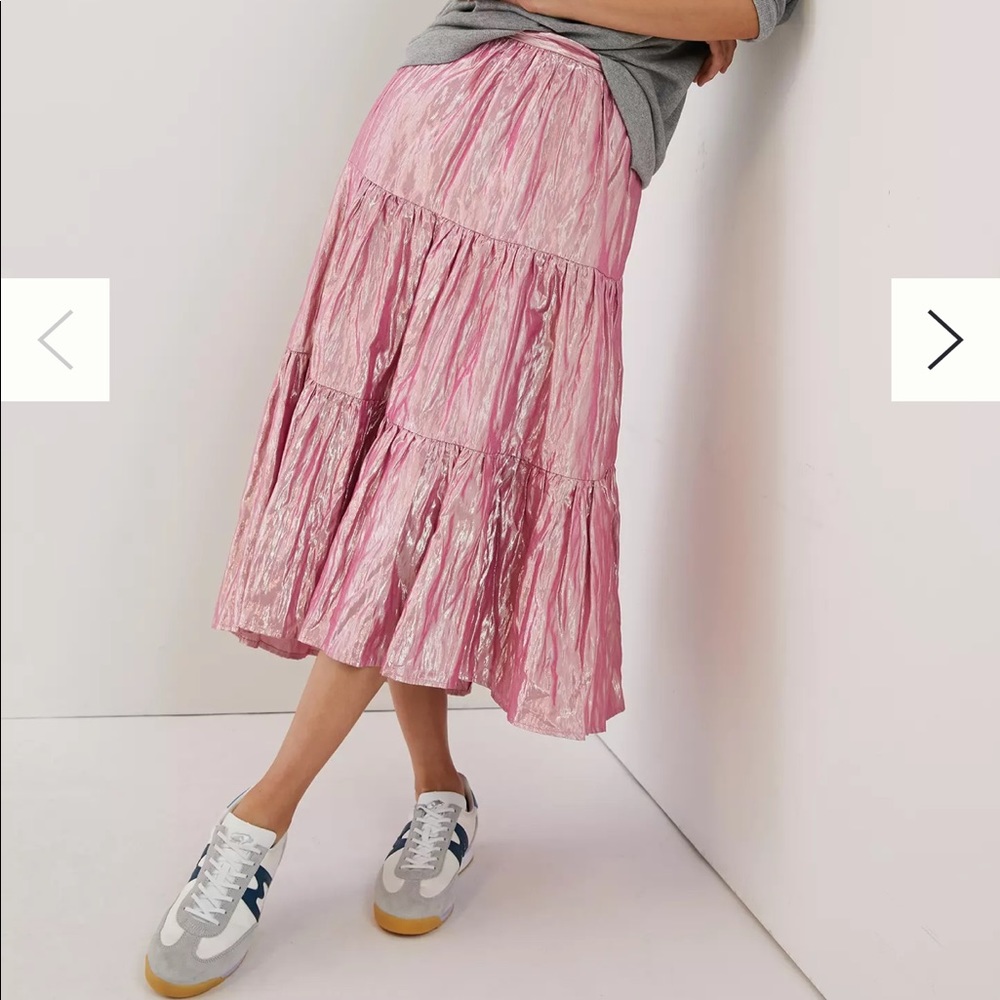 NWOT Maeve Alicia Pink Metallic Skirt - size 0